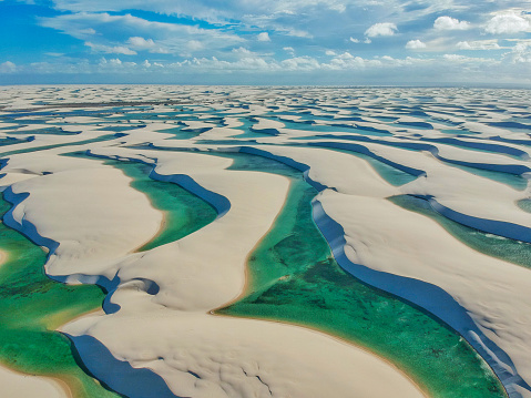 View from the Drone do Paraíso, Lencois Maranhenses National Park, Brazil
